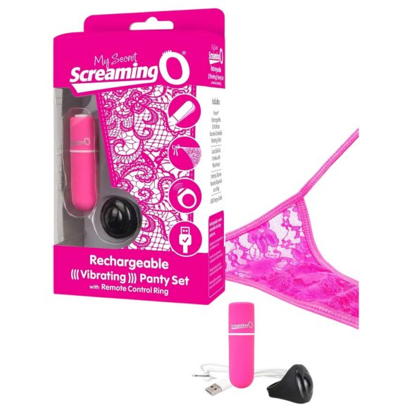 Screaming O Panty Set - vibrirajuće gaćice (ružičaste) S-L